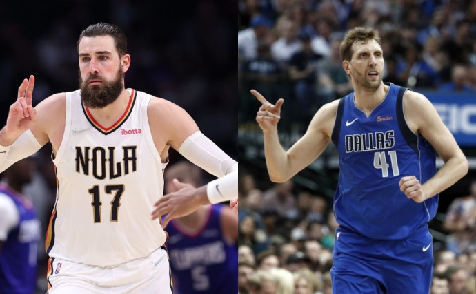 Valanciunas's unprecedented shooting spree draws comparisons with Dirk Nowitzki