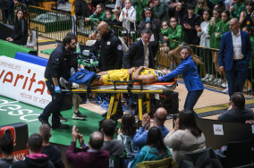 Tenerife's Bruno Fitipaldo carried to hospital after receiving blow to the neck