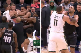 Brook Lopez and Trey Lyles get involved in a fight, both get ejected